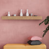 Large Rustic Embossed Wood Floating Wall Shelf - Natural